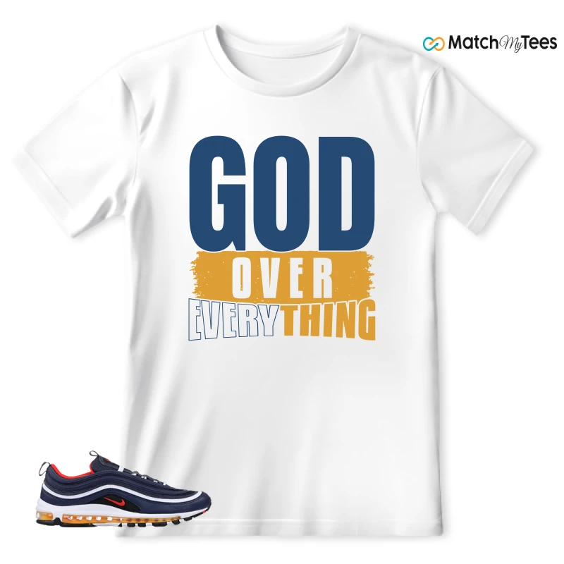 NIKE AIR MAX 97 MIDNIGHT NAVY HABANERO RED SNEAKER Matching Tees t-shirt