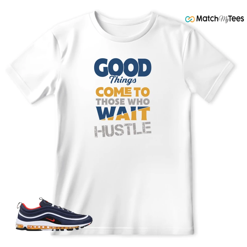 NIKE AIR MAX 97 MIDNIGHT NAVY HABANERO RED SNEAKER Matching Tees t-shirt