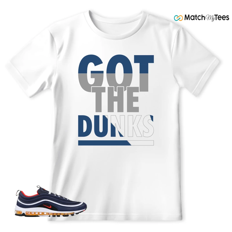 NIKE AIR MAX 97 MIDNIGHT NAVY HABANERO RED SNEAKER Matching Tees t-shirt