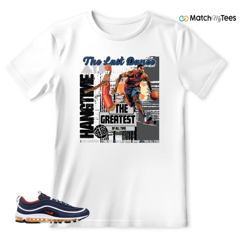 NIKE AIR MAX 97 MIDNIGHT NAVY HABANERO RED SNEAKER Matching Tees t-shirt