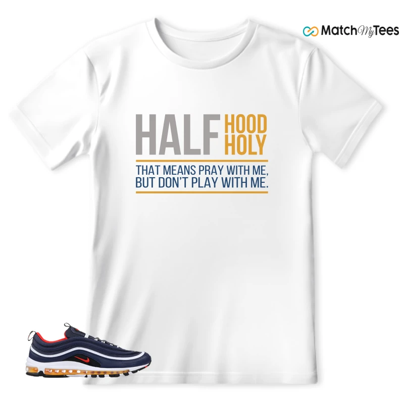 NIKE AIR MAX 97 MIDNIGHT NAVY HABANERO RED SNEAKER Matching Tees t-shirt