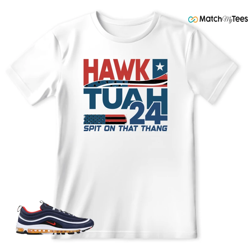 NIKE AIR MAX 97 MIDNIGHT NAVY HABANERO RED SNEAKER Matching Tees t-shirt