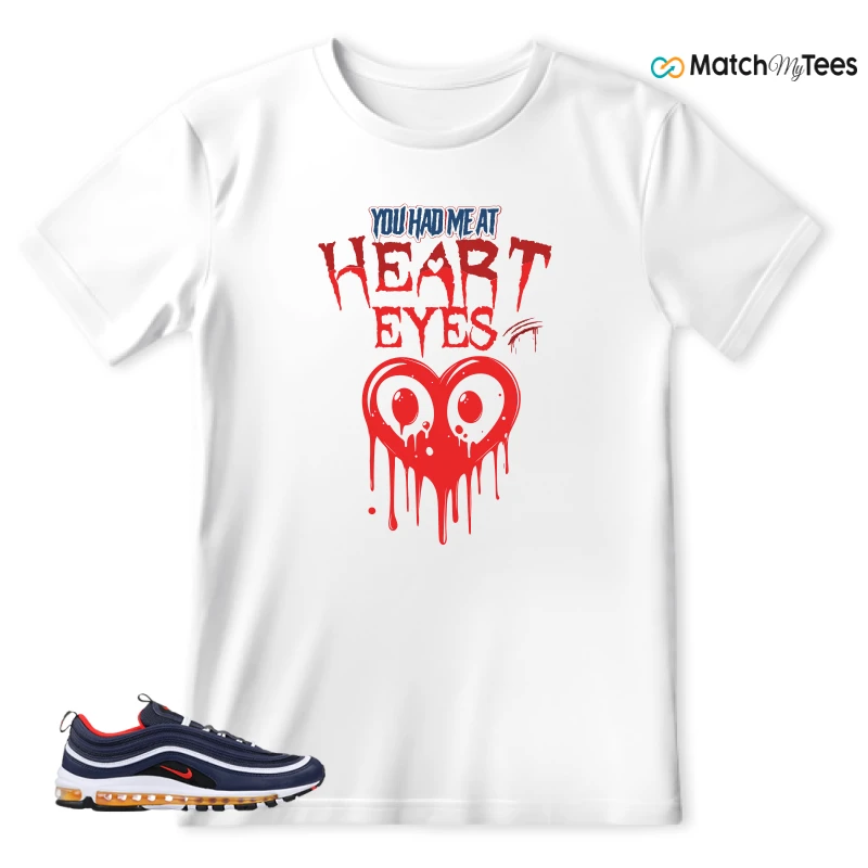 NIKE AIR MAX 97 MIDNIGHT NAVY HABANERO RED SNEAKER Matching Tees t-shirt