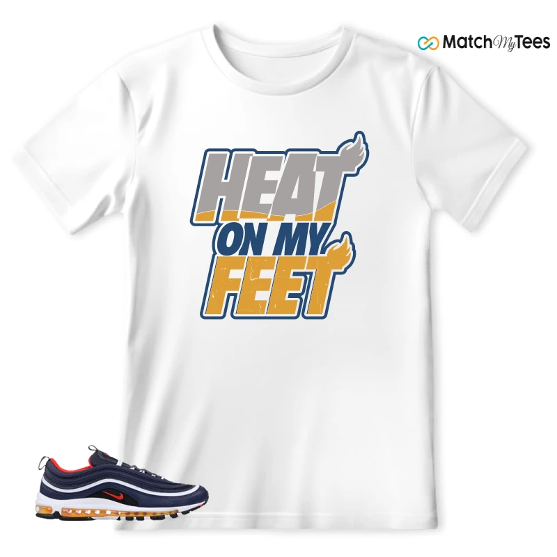 NIKE AIR MAX 97 MIDNIGHT NAVY HABANERO RED SNEAKER Matching Tees t-shirt