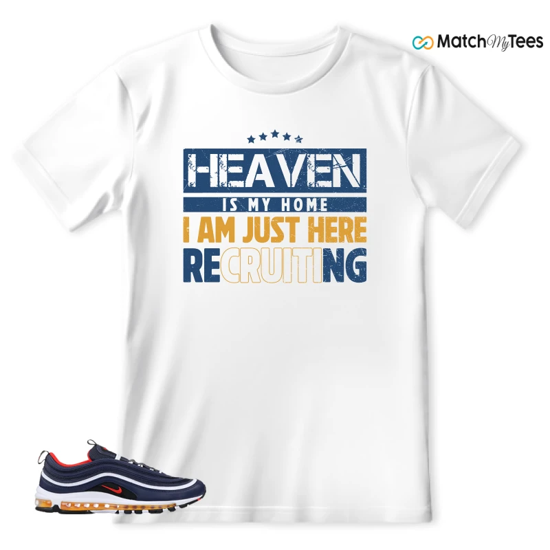 NIKE AIR MAX 97 MIDNIGHT NAVY HABANERO RED SNEAKER Matching Tees t-shirt
