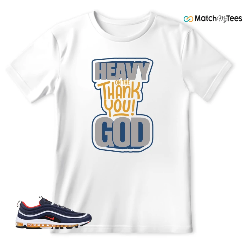 NIKE AIR MAX 97 MIDNIGHT NAVY HABANERO RED SNEAKER Matching Tees t-shirt