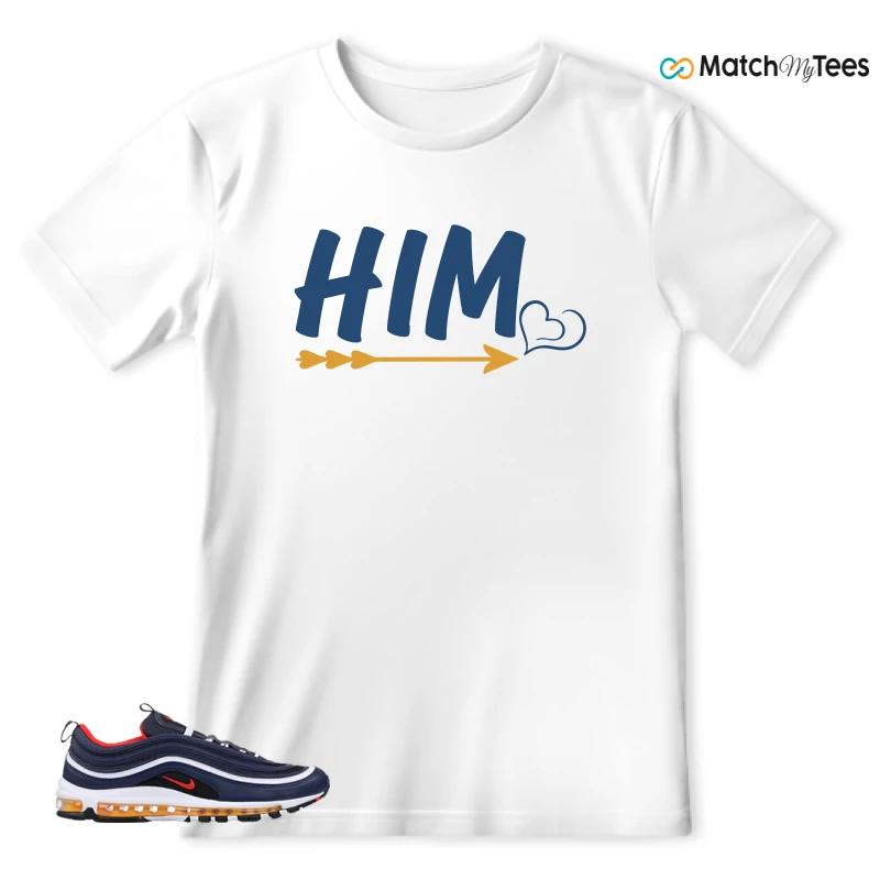 NIKE AIR MAX 97 MIDNIGHT NAVY HABANERO RED SNEAKER Matching Tees t-shirt