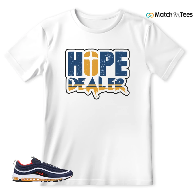NIKE AIR MAX 97 MIDNIGHT NAVY HABANERO RED SNEAKER Matching Tees t-shirt