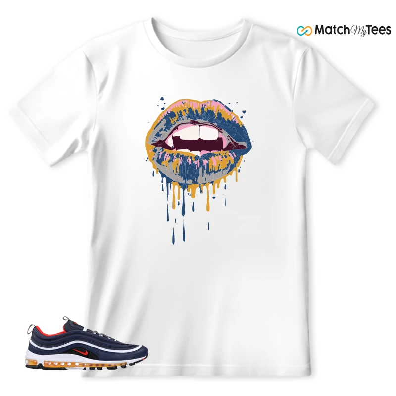 NIKE AIR MAX 97 MIDNIGHT NAVY HABANERO RED SNEAKER Matching Tees t-shirt