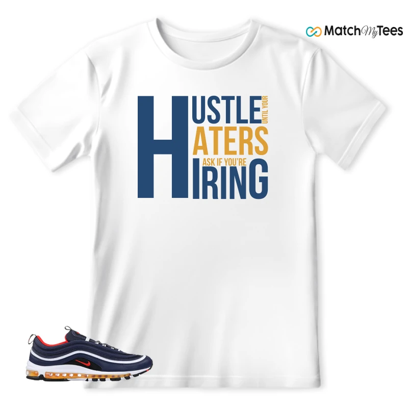 NIKE AIR MAX 97 MIDNIGHT NAVY HABANERO RED SNEAKER Matching Tees t-shirt