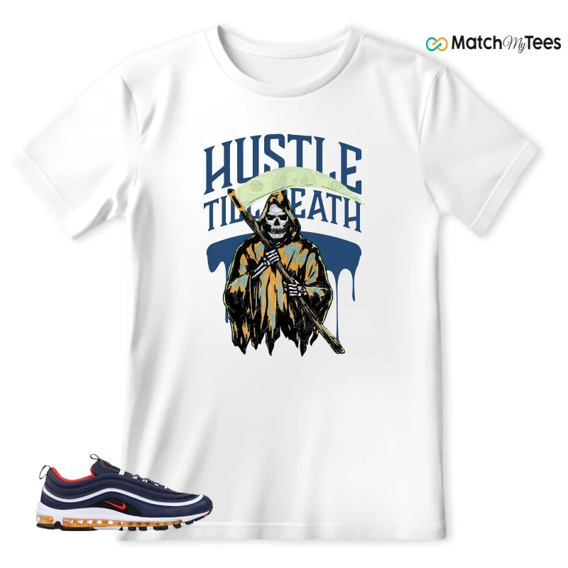 NIKE AIR MAX 97 MIDNIGHT NAVY HABANERO RED SNEAKER Matching Tees t-shirt