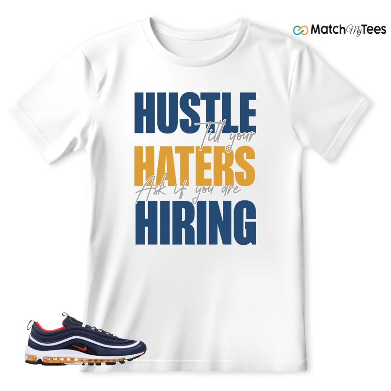 NIKE AIR MAX 97 MIDNIGHT NAVY HABANERO RED SNEAKER Matching Tees t-shirt