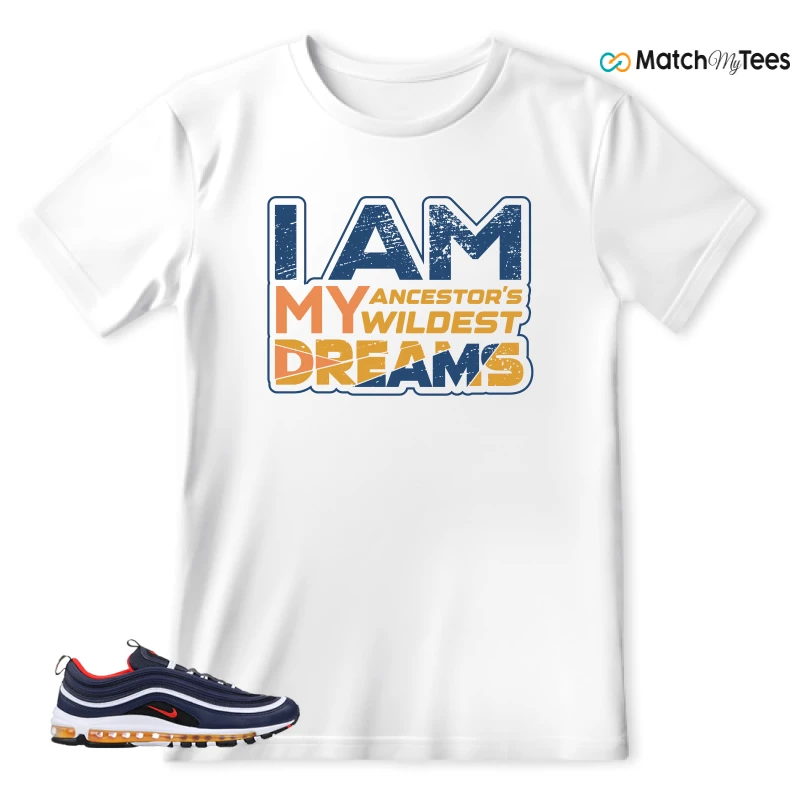 NIKE AIR MAX 97 MIDNIGHT NAVY HABANERO RED SNEAKER Matching Tees t-shirt
