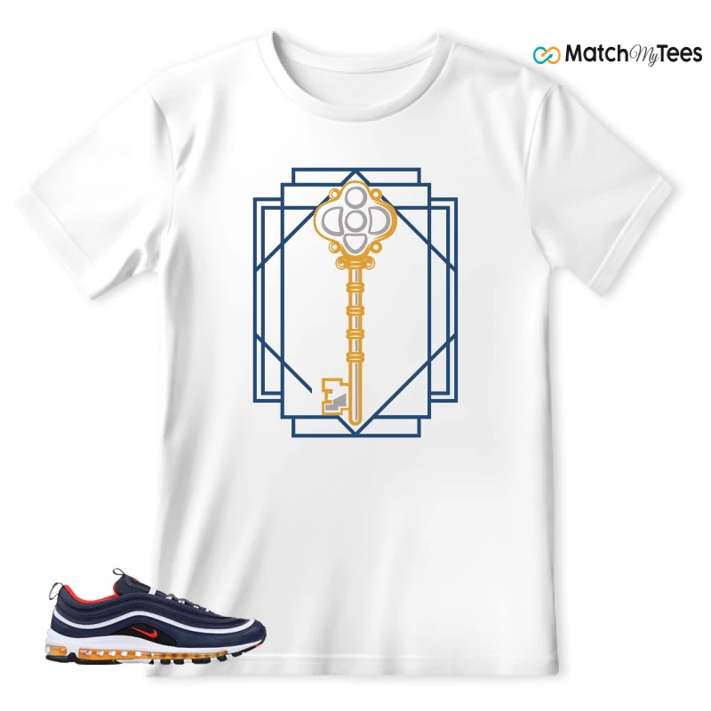 NIKE AIR MAX 97 MIDNIGHT NAVY HABANERO RED SNEAKER Matching Tees t-shirt