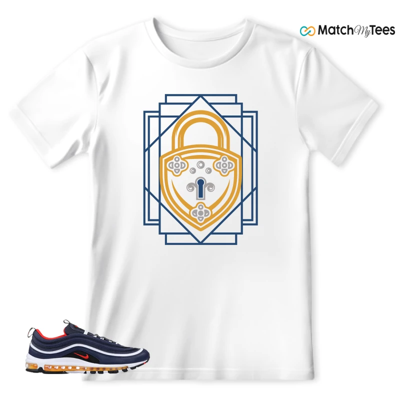 NIKE AIR MAX 97 MIDNIGHT NAVY HABANERO RED SNEAKER Matching Tees t-shirt