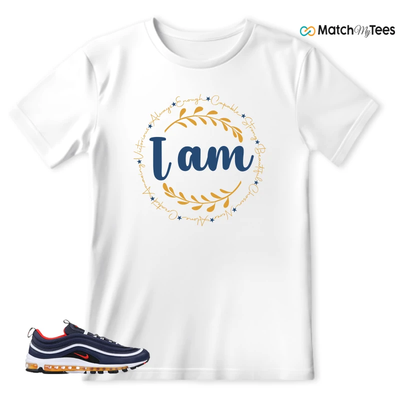 NIKE AIR MAX 97 MIDNIGHT NAVY HABANERO RED SNEAKER Matching Tees t-shirt
