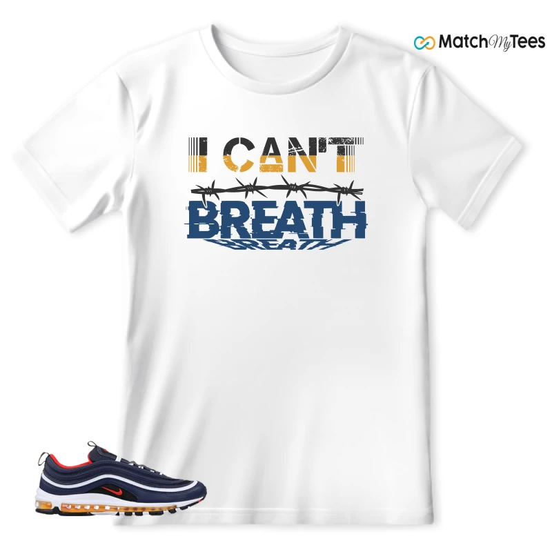 NIKE AIR MAX 97 MIDNIGHT NAVY HABANERO RED SNEAKER Matching Tees t-shirt