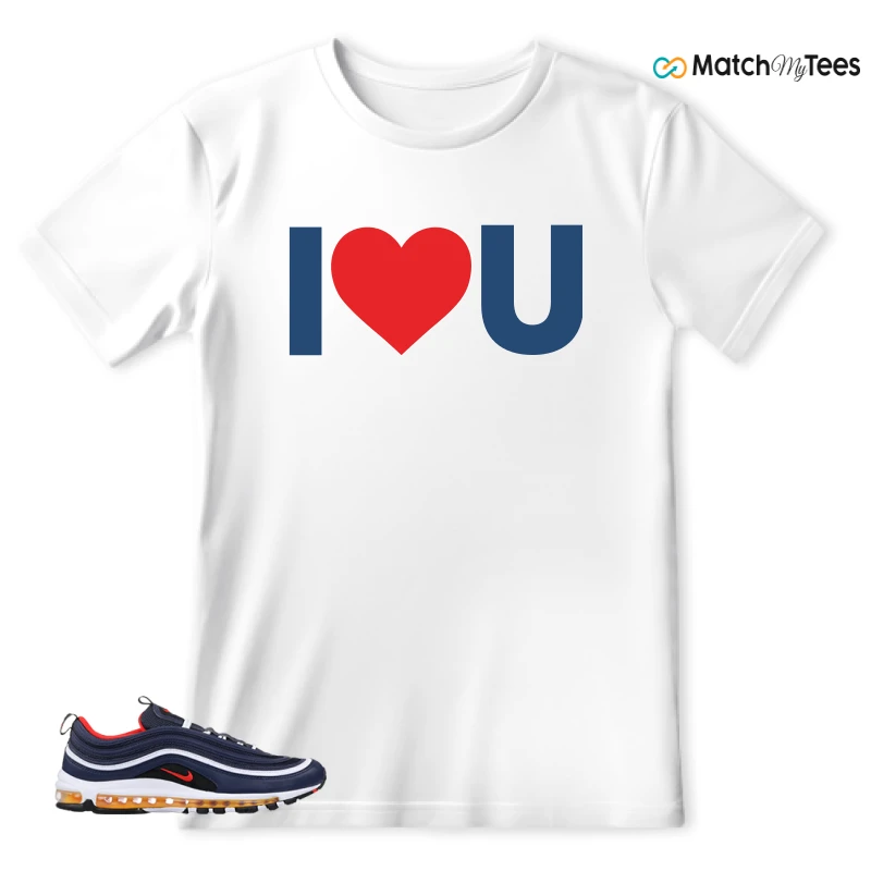 NIKE AIR MAX 97 MIDNIGHT NAVY HABANERO RED SNEAKER Matching Tees t-shirt