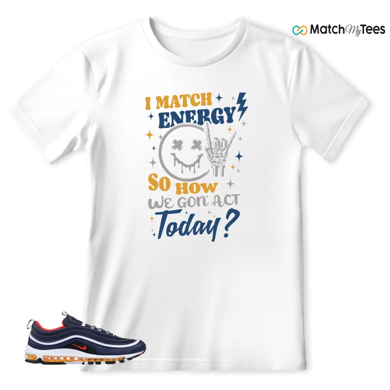 NIKE AIR MAX 97 MIDNIGHT NAVY HABANERO RED SNEAKER Matching Tees t-shirt