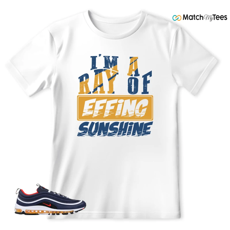 NIKE AIR MAX 97 MIDNIGHT NAVY HABANERO RED SNEAKER Matching Tees t-shirt