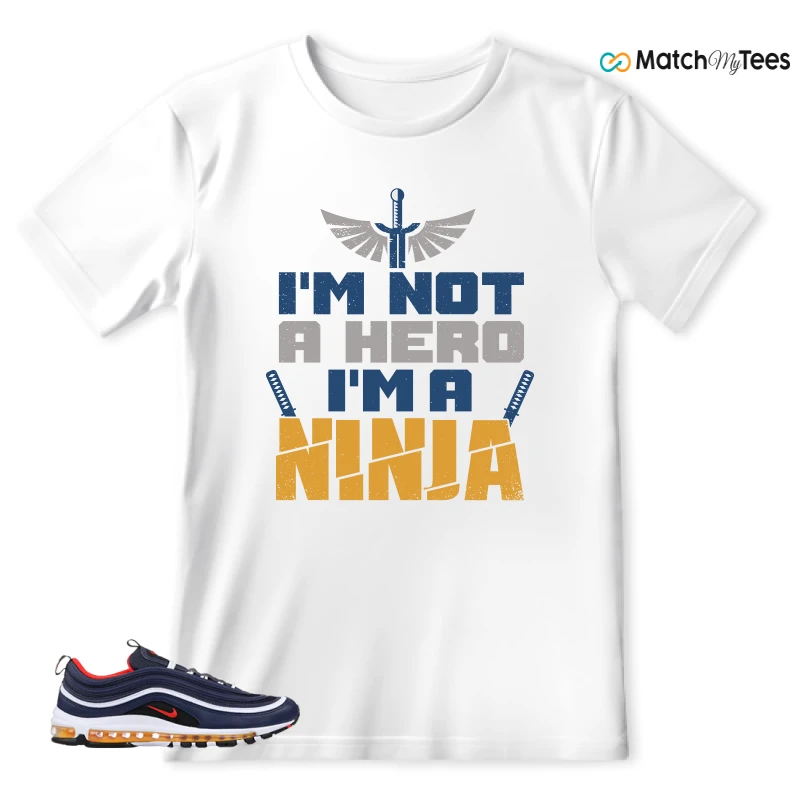 NIKE AIR MAX 97 MIDNIGHT NAVY HABANERO RED SNEAKER Matching Tees t-shirt