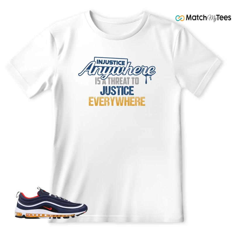 NIKE AIR MAX 97 MIDNIGHT NAVY HABANERO RED SNEAKER Matching Tees t-shirt