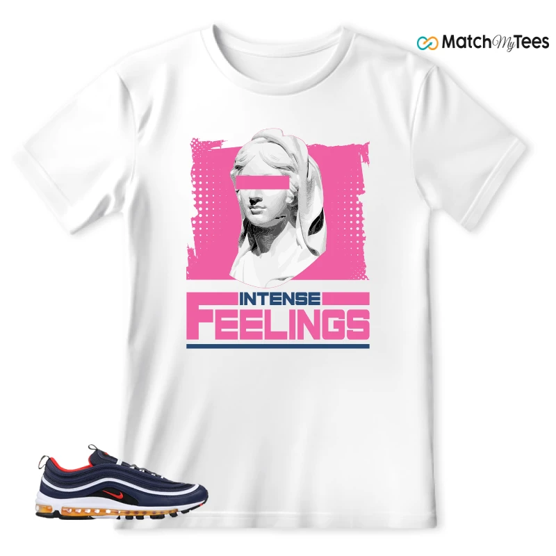NIKE AIR MAX 97 MIDNIGHT NAVY HABANERO RED SNEAKER Matching Tees t-shirt