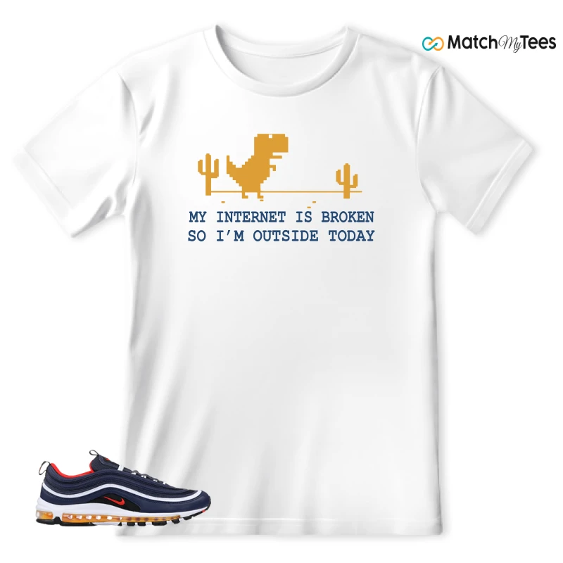 NIKE AIR MAX 97 MIDNIGHT NAVY HABANERO RED SNEAKER Matching Tees t-shirt