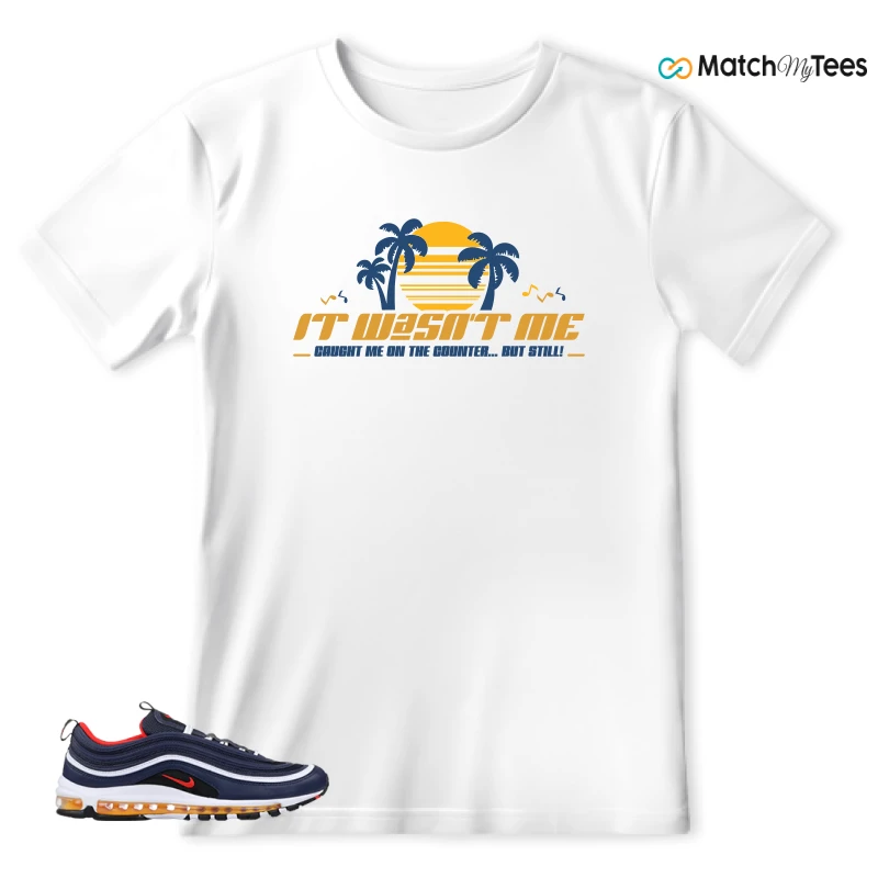 NIKE AIR MAX 97 MIDNIGHT NAVY HABANERO RED SNEAKER Matching Tees t-shirt