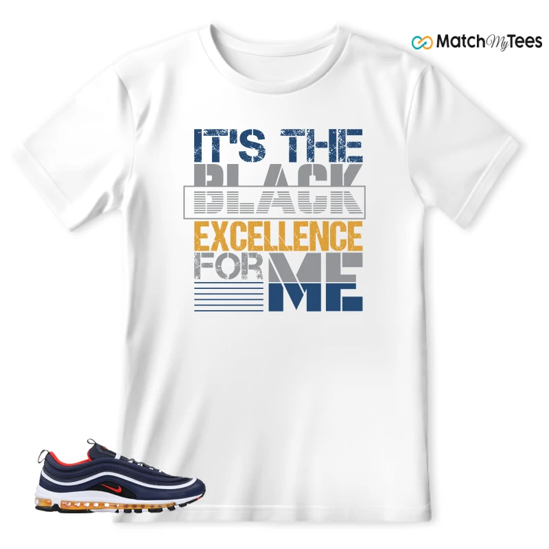 NIKE AIR MAX 97 MIDNIGHT NAVY HABANERO RED SNEAKER Matching Tees t-shirt