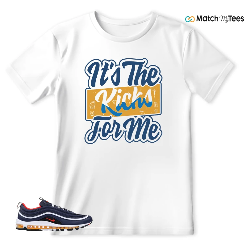 NIKE AIR MAX 97 MIDNIGHT NAVY HABANERO RED SNEAKER Matching Tees t-shirt