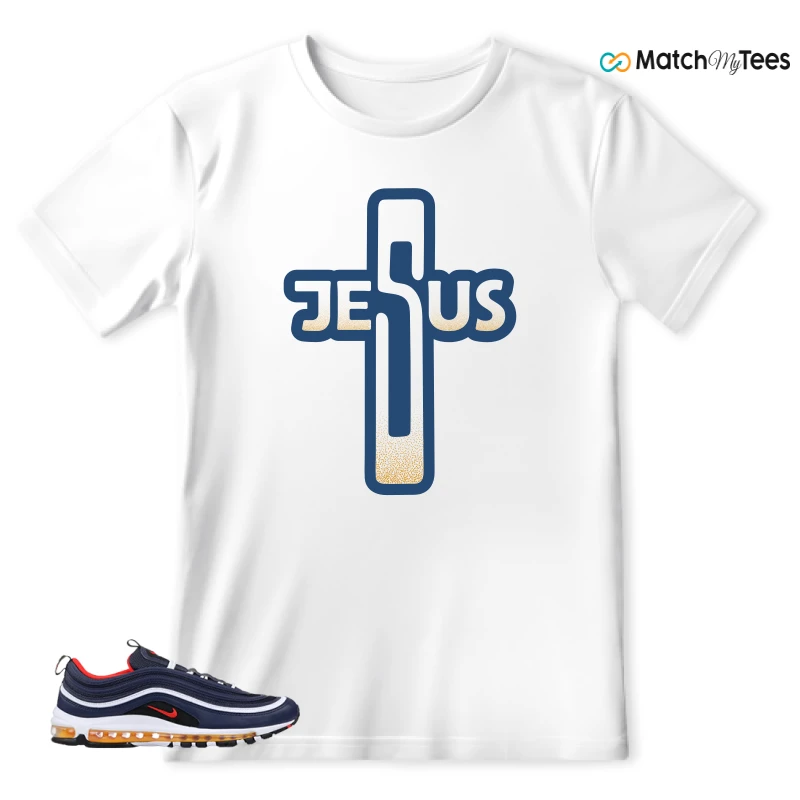 NIKE AIR MAX 97 MIDNIGHT NAVY HABANERO RED SNEAKER Matching Tees t-shirt