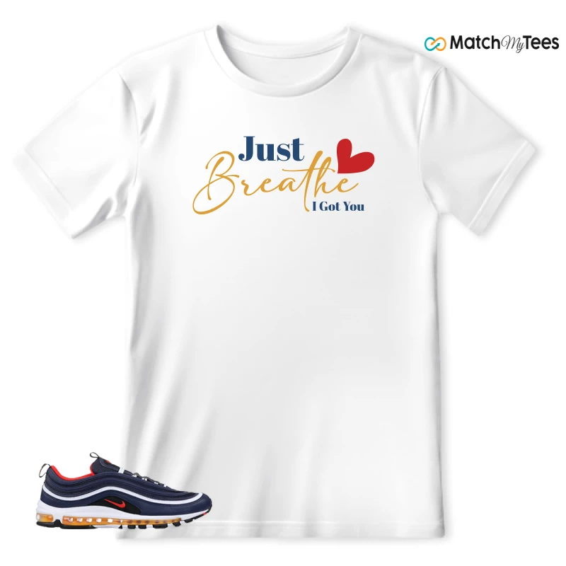 NIKE AIR MAX 97 MIDNIGHT NAVY HABANERO RED SNEAKER Matching Tees t-shirt