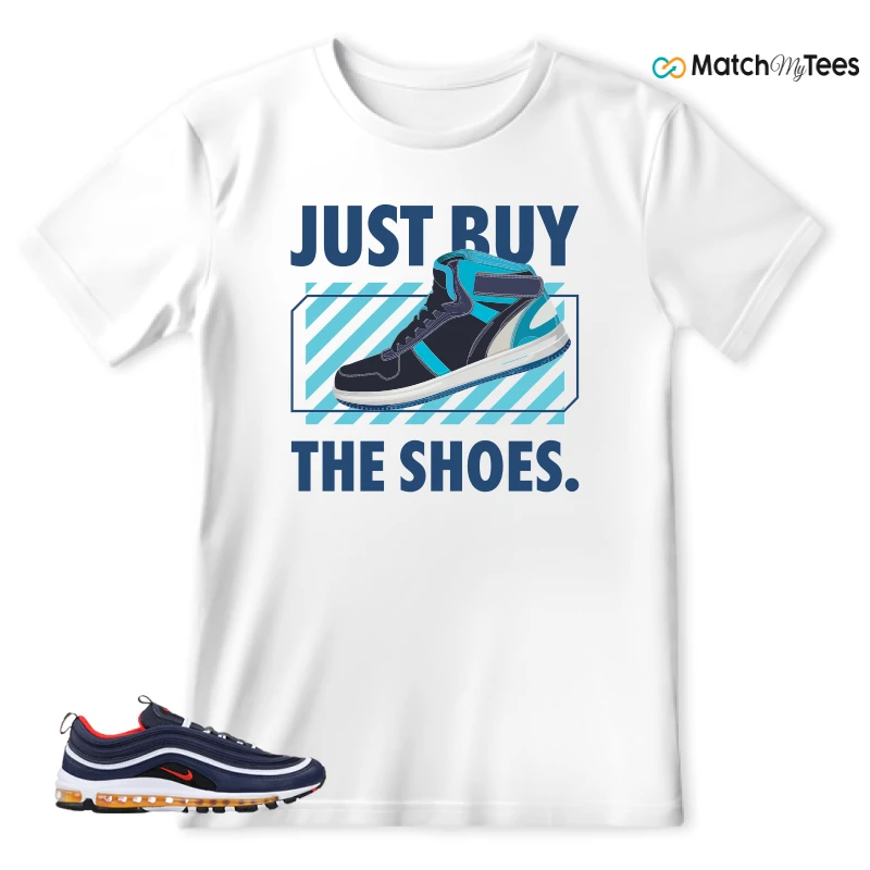 NIKE AIR MAX 97 MIDNIGHT NAVY HABANERO RED SNEAKER Matching Tees t-shirt