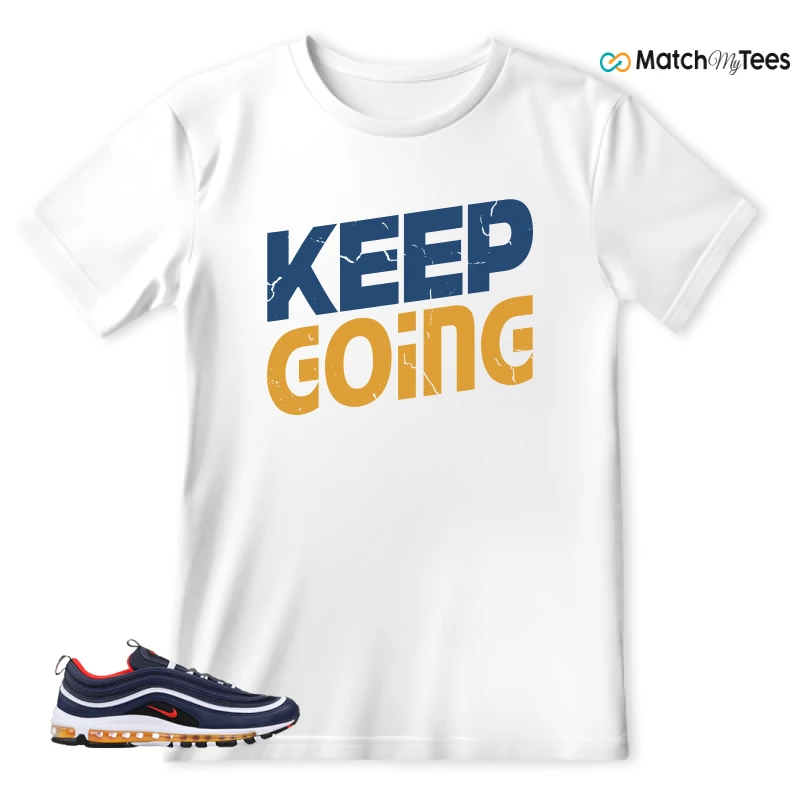NIKE AIR MAX 97 MIDNIGHT NAVY HABANERO RED SNEAKER Matching Tees t-shirt