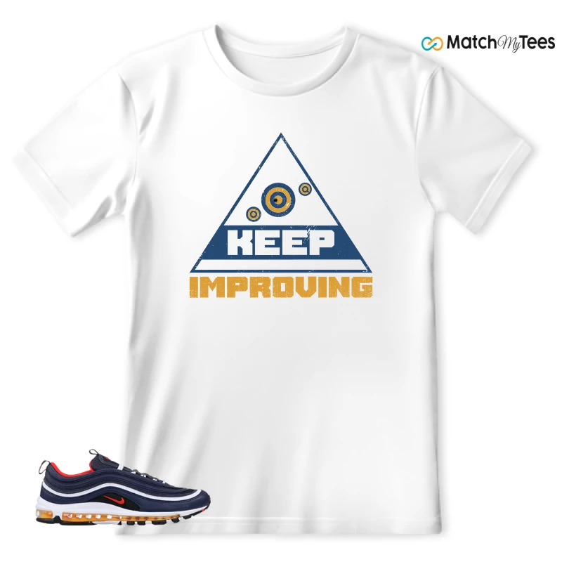 NIKE AIR MAX 97 MIDNIGHT NAVY HABANERO RED SNEAKER Matching Tees t-shirt