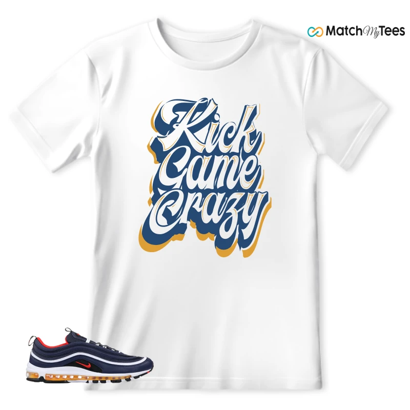 NIKE AIR MAX 97 MIDNIGHT NAVY HABANERO RED SNEAKER Matching Tees t-shirt