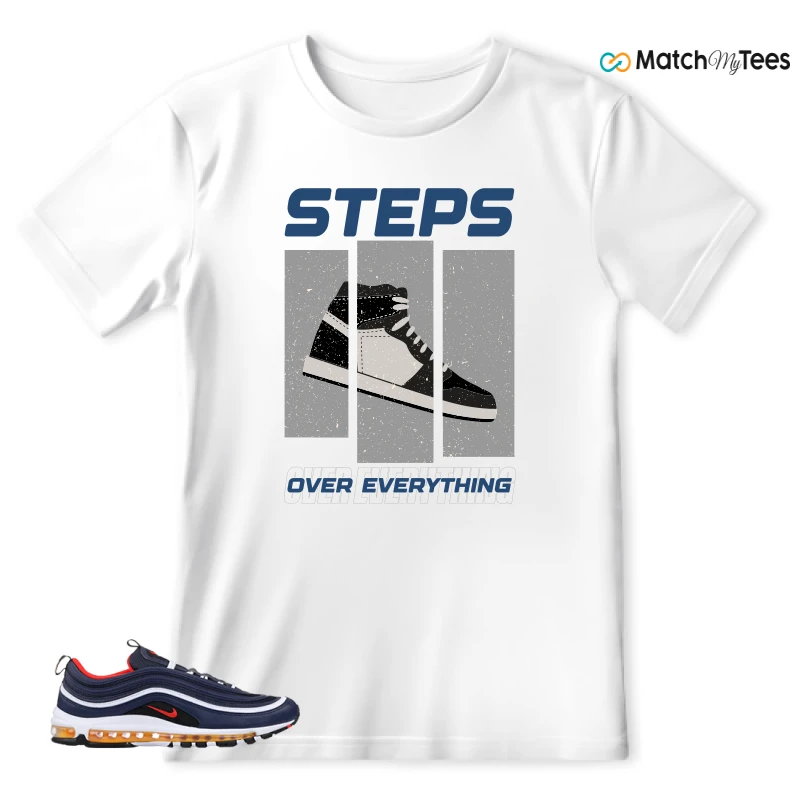 NIKE AIR MAX 97 MIDNIGHT NAVY HABANERO RED SNEAKER Matching Tees t-shirt