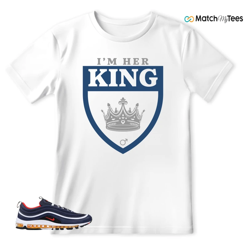 NIKE AIR MAX 97 MIDNIGHT NAVY HABANERO RED SNEAKER Matching Tees t-shirt