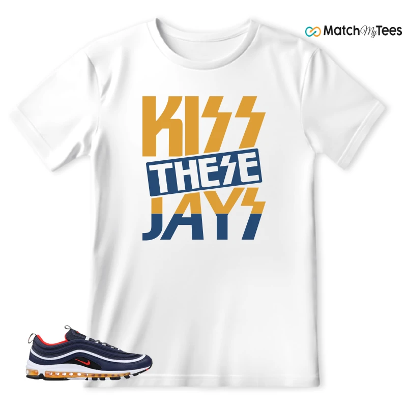 NIKE AIR MAX 97 MIDNIGHT NAVY HABANERO RED SNEAKER Matching Tees t-shirt