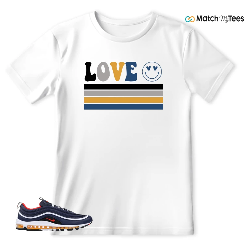 NIKE AIR MAX 97 MIDNIGHT NAVY HABANERO RED SNEAKER Matching Tees t-shirt