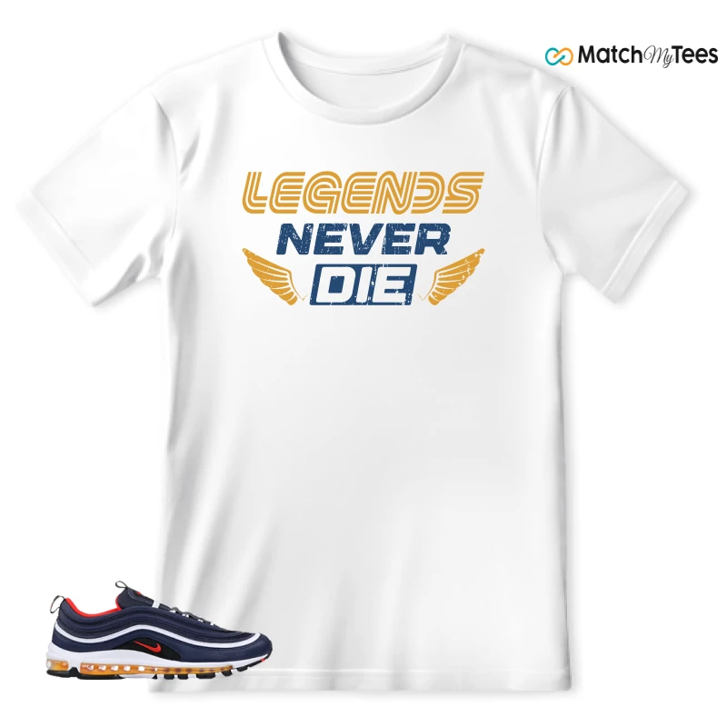 NIKE AIR MAX 97 MIDNIGHT NAVY HABANERO RED SNEAKER Matching Tees t-shirt
