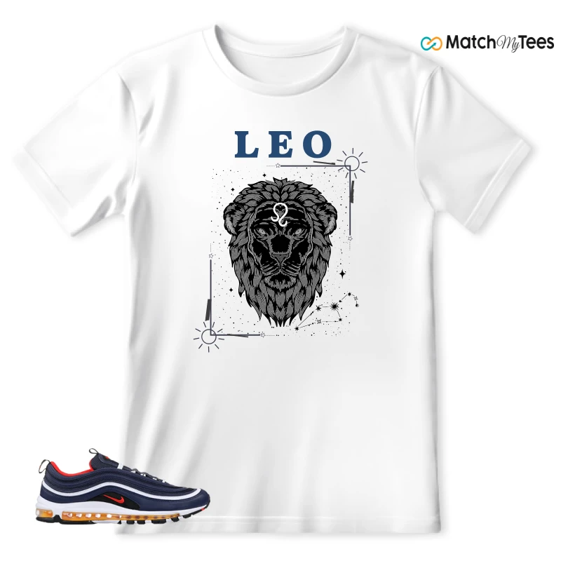 NIKE AIR MAX 97 MIDNIGHT NAVY HABANERO RED SNEAKER Matching Tees t-shirt