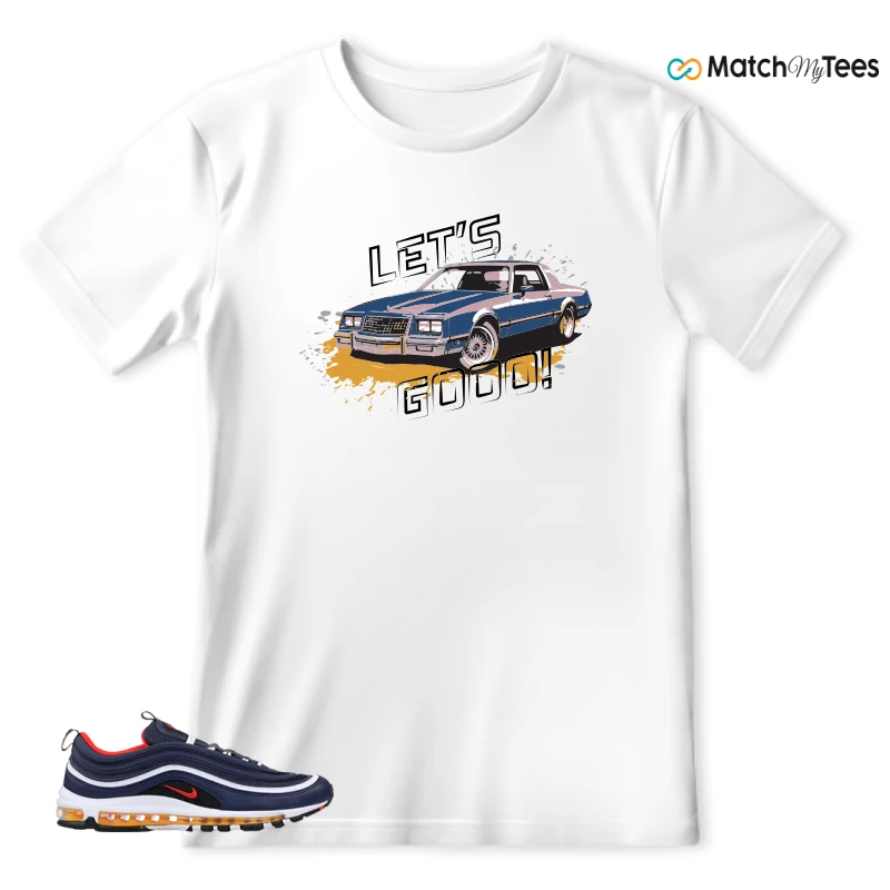NIKE AIR MAX 97 MIDNIGHT NAVY HABANERO RED SNEAKER Matching Tees t-shirt
