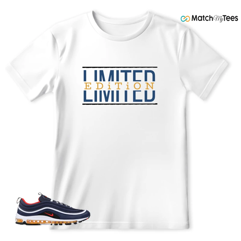 NIKE AIR MAX 97 MIDNIGHT NAVY HABANERO RED SNEAKER Matching Tees t-shirt