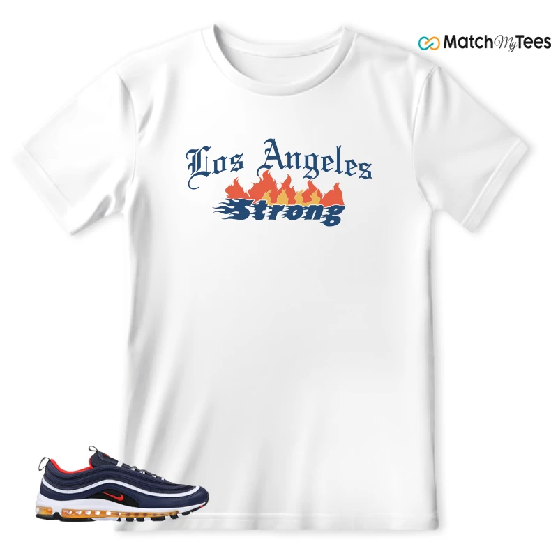 NIKE AIR MAX 97 MIDNIGHT NAVY HABANERO RED SNEAKER Matching Tees t-shirt
