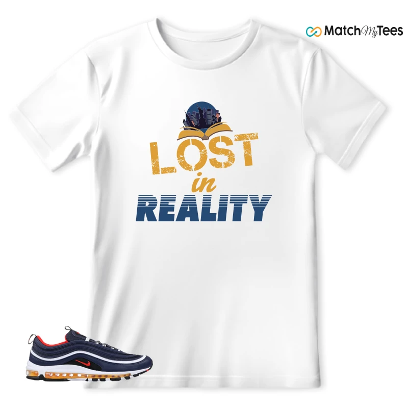 NIKE AIR MAX 97 MIDNIGHT NAVY HABANERO RED SNEAKER Matching Tees t-shirt