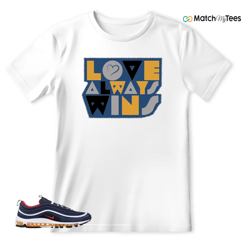 NIKE AIR MAX 97 MIDNIGHT NAVY HABANERO RED SNEAKER Matching Tees t-shirt