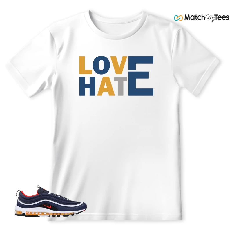 NIKE AIR MAX 97 MIDNIGHT NAVY HABANERO RED SNEAKER Matching Tees t-shirt