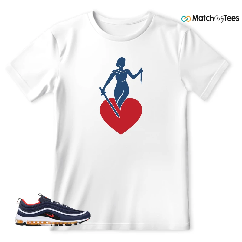 NIKE AIR MAX 97 MIDNIGHT NAVY HABANERO RED SNEAKER Matching Tees t-shirt